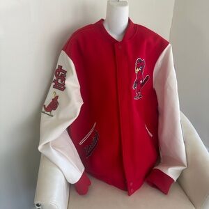 Pro Standard Cardinals Red and White Varsity Jacket